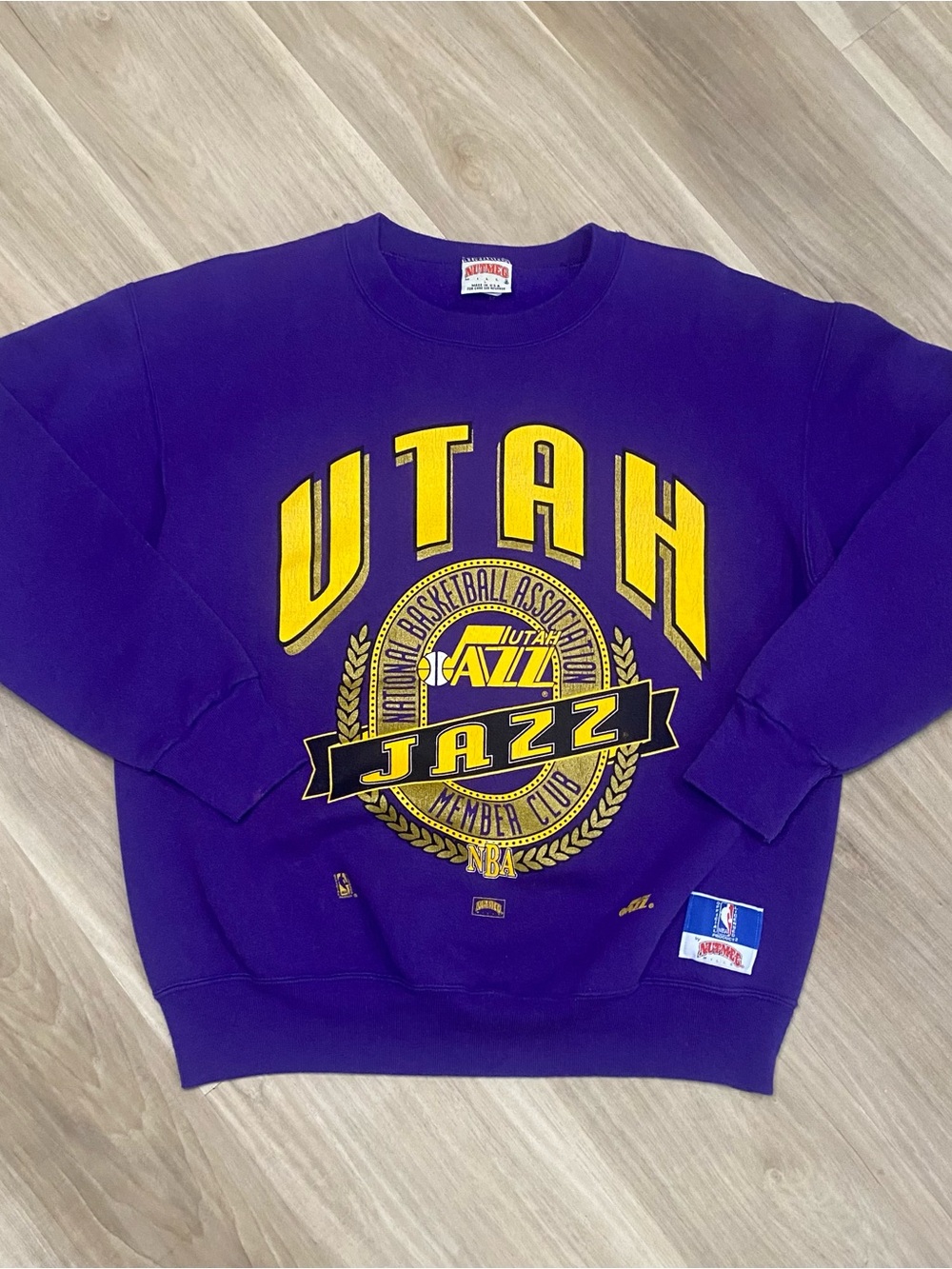 Utah Jazz Purple Graphic Crewneck Sweatshirt vintage